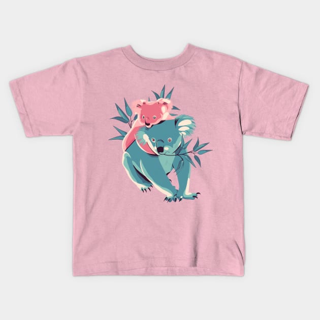 Baby and mum Koalas Kids T-Shirt by Mimie20